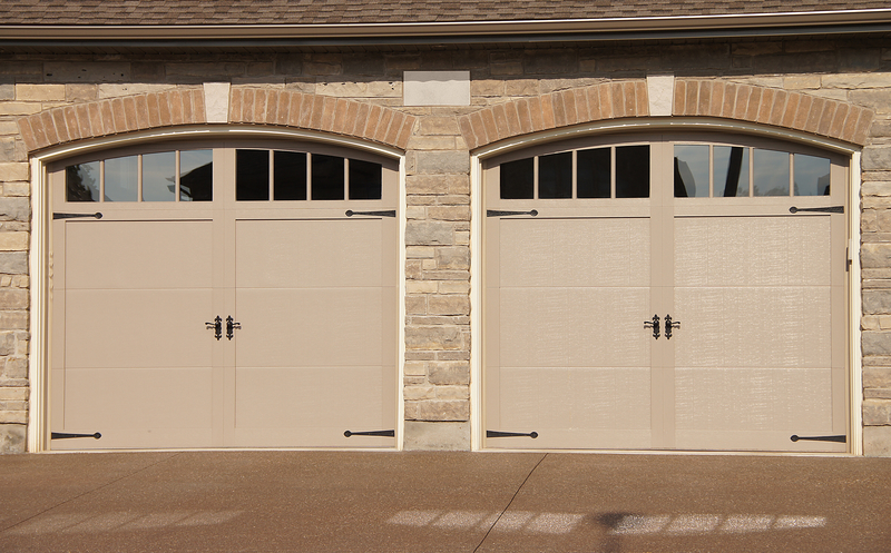 Double side hinged garage doors