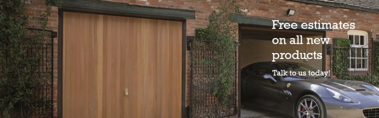 Wooden garage door and free estimates on all new products 